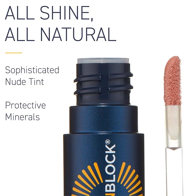 Brush On Block Sun Shine Protective Lip Oil SPF 30, Mineral Protection from UVA/UVB & Blue Light, Hydrating, Cruelty-Free, Gluten-Free, & Vegan, Coral-FemmiqueWomen
