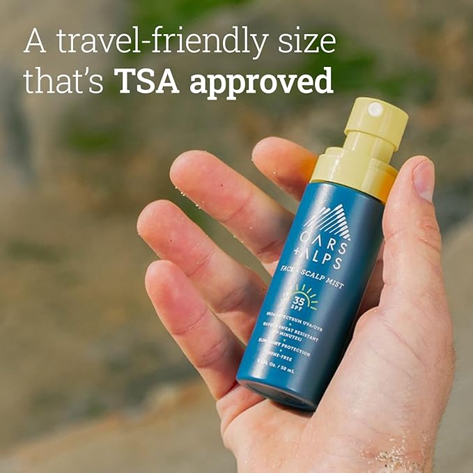 Oars + Alps Face & Scalp Sunscreen Spray Mist, SPF 35 Facial & Hair Sunscreen, Protects from Blue Light, Incfused with Aloe Vera + Cucumber, Water & Sweat Resistant, Summer Splash Scent, 2pk-FemmiqueWomen