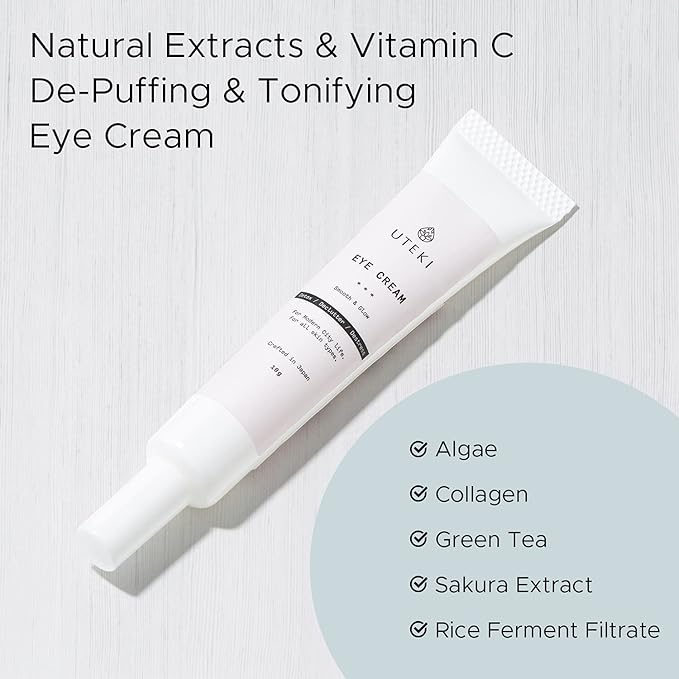 Japanese Anti Aging Firming Eye Cream - Anti Wrinkles & Puffiness - Minimize Bags Under Eyes Fine Lines & Dark Circles - Hydrating and Brightening with Collagen & Arginine (0.35 Fl Oz -10 g)-FemmiqueWomen