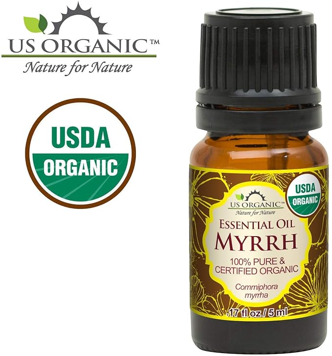 US Organic 100% Genuine Myrrh Essential Oil - Sourced from The Horn of Africa, USDA Certified Organic, Extracted by Hydro-Distillation (Myrrh, 5 ml)-FemmiqueWomen