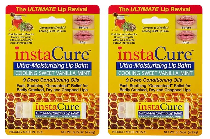 InstaCure Original Nose Balm With Raw Manuka Honey Vitamin E Shea Butter Aloe Vera Oil And Vanilla Mint Ultra-Moisturizing Max Repair/Protective Lip Balm - Fast Relief for Dry Nose & Soreness (3 Pack)-FemmiqueWomen