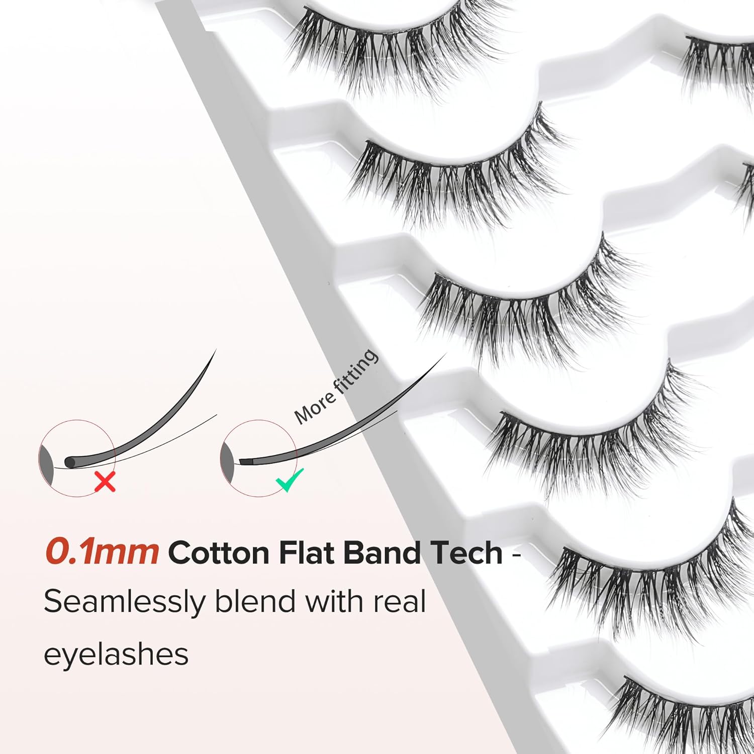 Wispy Lashes False Eyelashes Natural Manga Lashes Anime Lashes with Thinner Band Volume Fake Eyelashes Siligli 12mm Curly Eye Lashes Pack 7 Pair-FemmiqueWomen