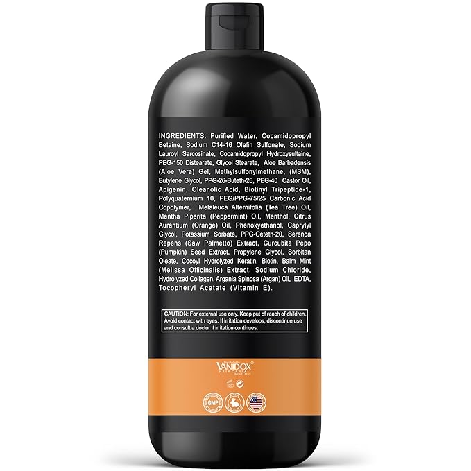 Tea Tree Oil Shampoo with Biotin, DHT Blockers, Itchy Scalp Relief, Supports Thicker-Looking Hair, Cleanses Dandruff & Buildup, For Men & Women, Made in USA, 16 fl oz-FemmiqueWomen