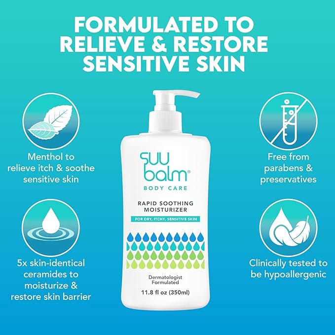 Fast Itching Relief Cream, Anti Itch Lotion for Sensitive Skin, Eczema, Psoriasis & Extreme, Very Severe & Dry Skin, Derm Formula, Menthol & Ceramides, 11.83 fl oz-FemmiqueWomen