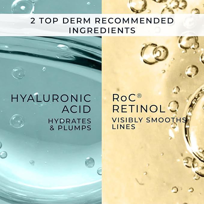 RoC Retinol Correxion Max Daily Hydration Anti-Aging Face Moisturizer with Hyaluronic Acid, Oil Free Skin Care Cream for Fine Lines, Dark Spots, Post-Acne Scars, Retinol Moisturizer, 1.7 Ounces-FemmiqueWomen