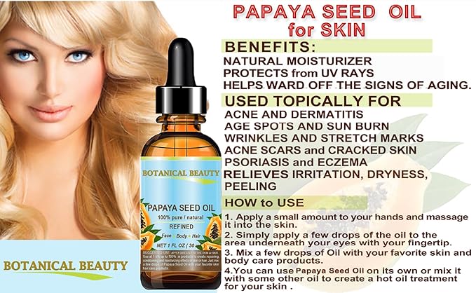 PAPAYA SEED OIL. 100% Pure / Natural / Undiluted /Refined Cold Pressed Carrier Oil. 0.5 Fl.oz.- 15 ml. For Skin, Hair And Lip Care.-FemmiqueWomen