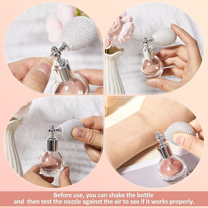 3 Pcs Glitter Spray for Hair and Body, Highlighter Shimmering Spray Powder High Gloss Body Glitter Spray Sparkle Powder for Face Body Cosmetic, Champagne, Pearl White, Bronze Color-FemmiqueWomen