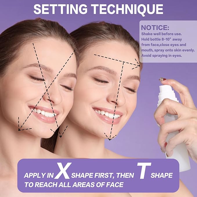 UCANBE Dewy Setting Spray for Makeup, Long Lasting Hydrating Make Up Finishing Spray for Face, Micro-Fine Mist Fixing Spray for Dewy Glow Finish, Lightweight & Waterproof for up to 16 Hours Wear-FemmiqueWomen