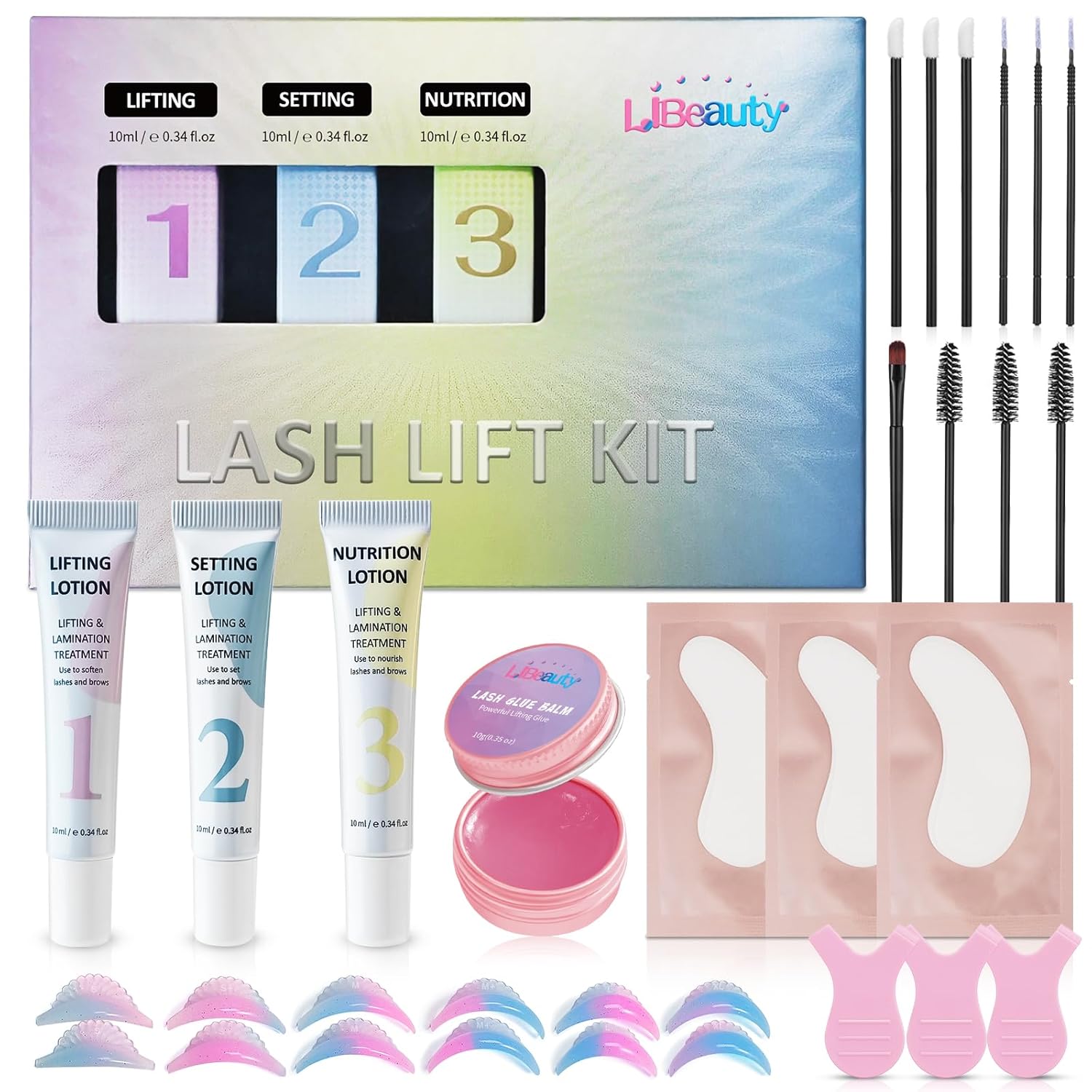 Libeauty Tube Design Lash Lift Kit with Glue Balm, Brow Lamination Kit, Easy to Apply for Salon and Beginner-FemmiqueWomen