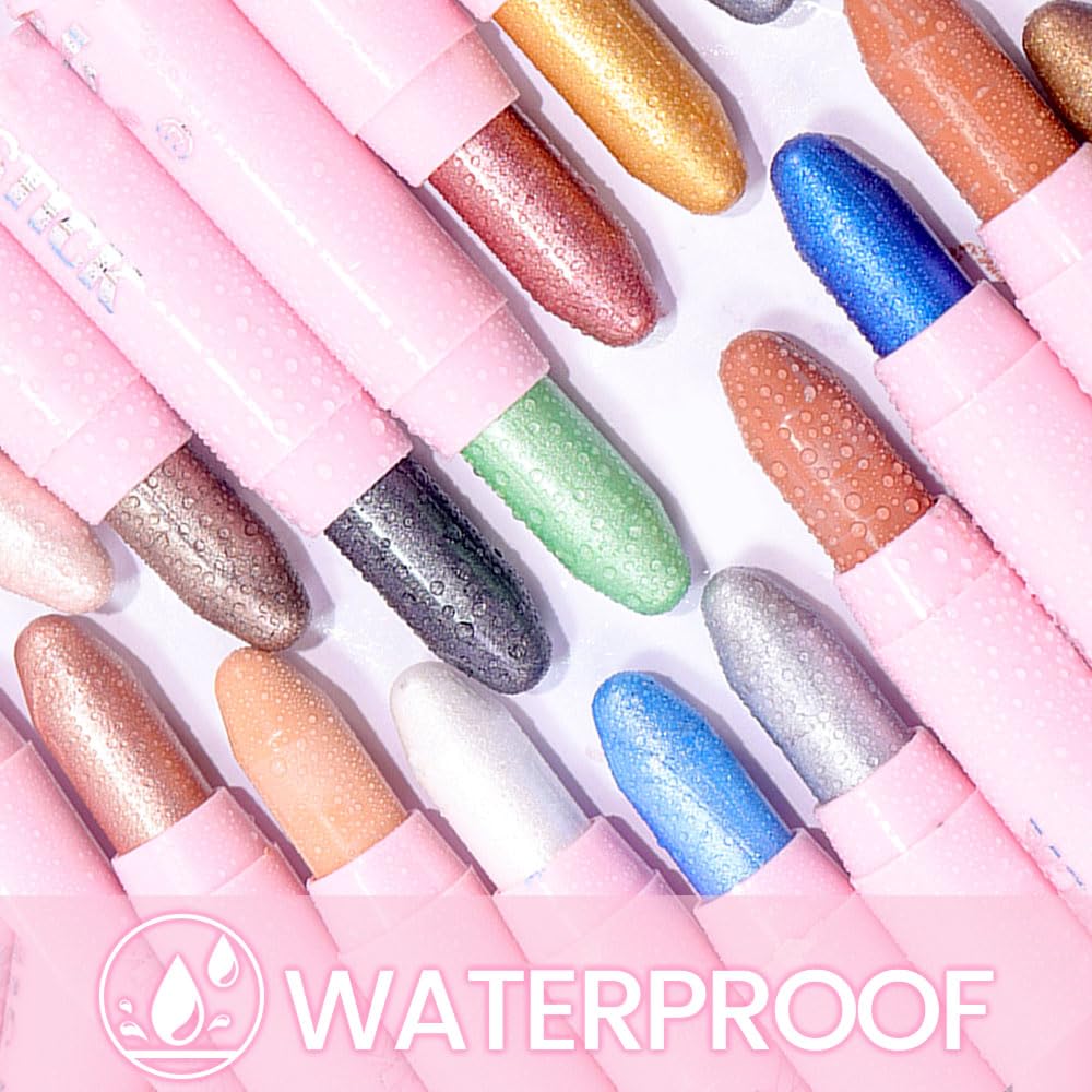 1Pcs Mauve taupe Shimmer Cream Eye Shadow Brightener Sticks for Eyes Waterproof Pigmented, Double Ended Cream Eyeshadow Stick Pencil Pen with Applicator, Eye Shadow Palette Highlighter Makeup 36-FemmiqueWomen