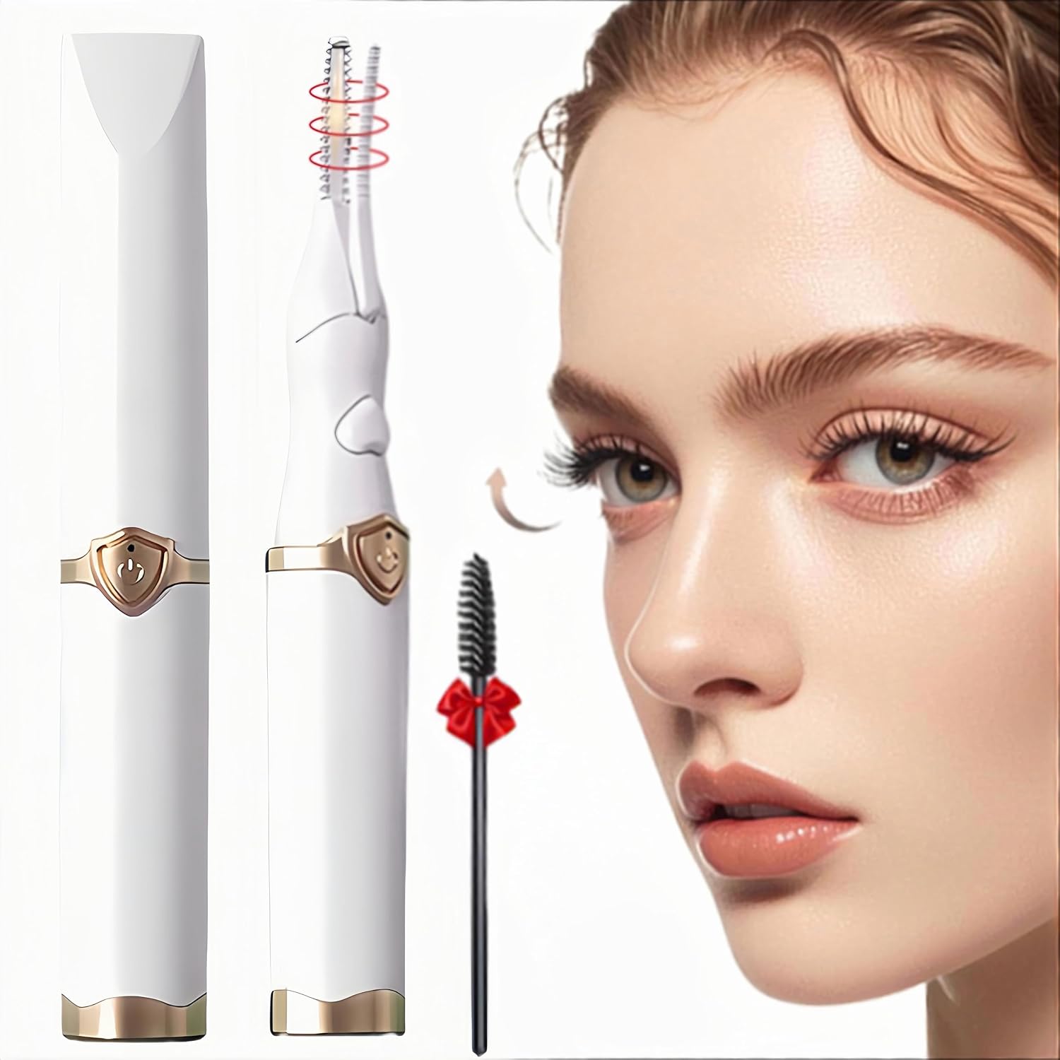 Heated Eyelash Curler, 2-in-1 Clip-Type Design, 3 Temperature Modes, USB Rechargeable Electric Eyelash Curler, Natural Curling 24H Long-Lasting Curl, Gift for Women & Girls, White-DA-FemmiqueWomen