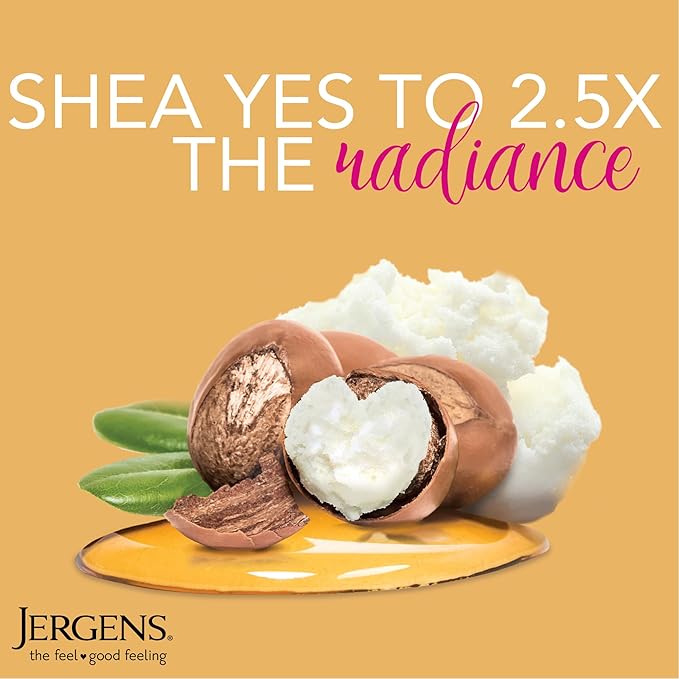 Jergens Shea Butter Hand and Body Lotion, Deep Conditioning Moisturizer, 3X More Radiant Skin, with Pure Shea Butter, Dermatologist Tested, 16.8 Oz, Pack of 3-FemmiqueWomen