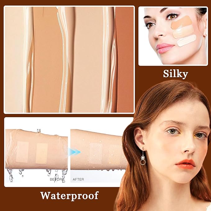 15 Color Contour Palette,Waterproof Long Lasting Facial Correcting Concealer Palettes,Cream Foundation Makeup Palettes with Brushes,Color Correcting Palettes for Women (3 Pack)-FemmiqueWomen