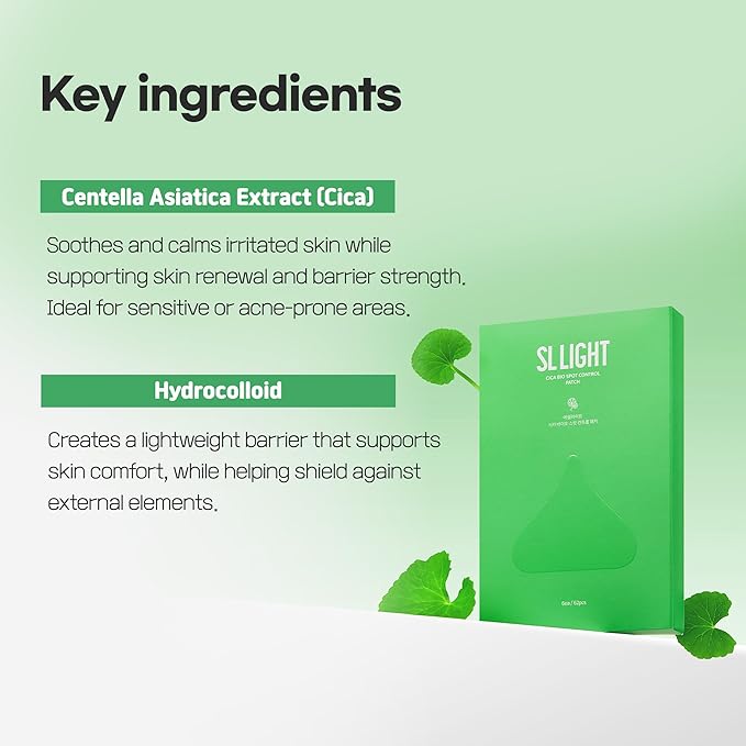 Cica Bio Spot Control Patch (1 Box, 62pcs) | Soothing Acne Patch for Redness & Blemishes | With Cica, Niacinamide & Tea Tree | Gentle for Sensitive Skin | Korean Skincare-FemmiqueWomen