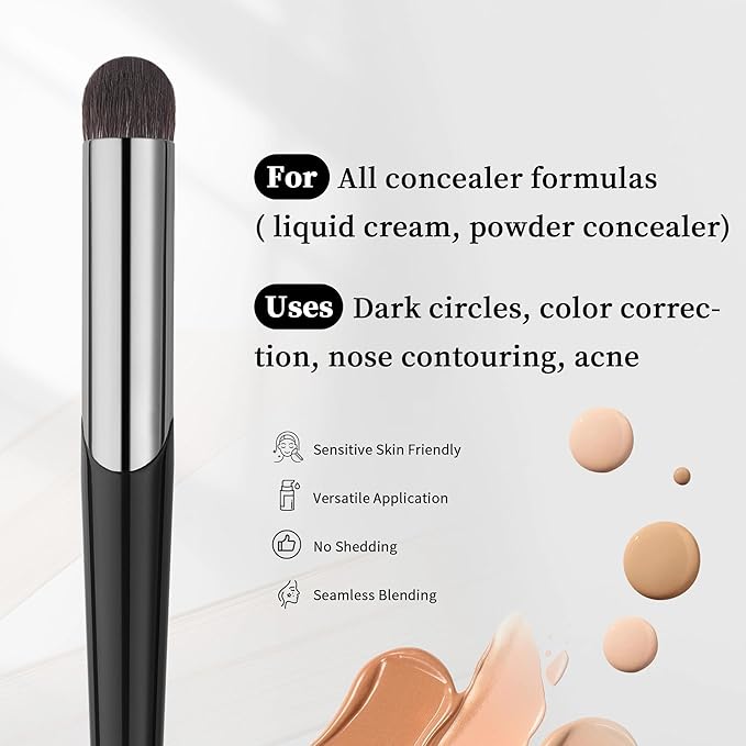 DUcare Tapered Small Concealer Brush Under Eye, Nose Contour Brush Mini Makeup Brushes Ideal for Liquid, Cream, and Powder Concealer(V03)-FemmiqueWomen