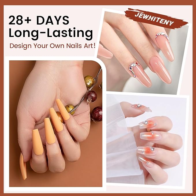 JEWHITENY 14 pcs Poly Gel Nail Extension Kit With Drill Machine U V Nail Light ALL In One Polygel Starter Kit-FemmiqueWomen