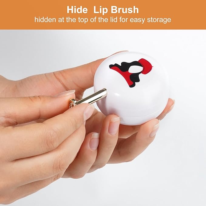 2 Pack Lip Balm Containers,Plastic Portable Empty Lip Balm Container with Mirror and Silicone Lip,Empty Lipstick Dispenser Box for Travel,Home-FemmiqueWomen