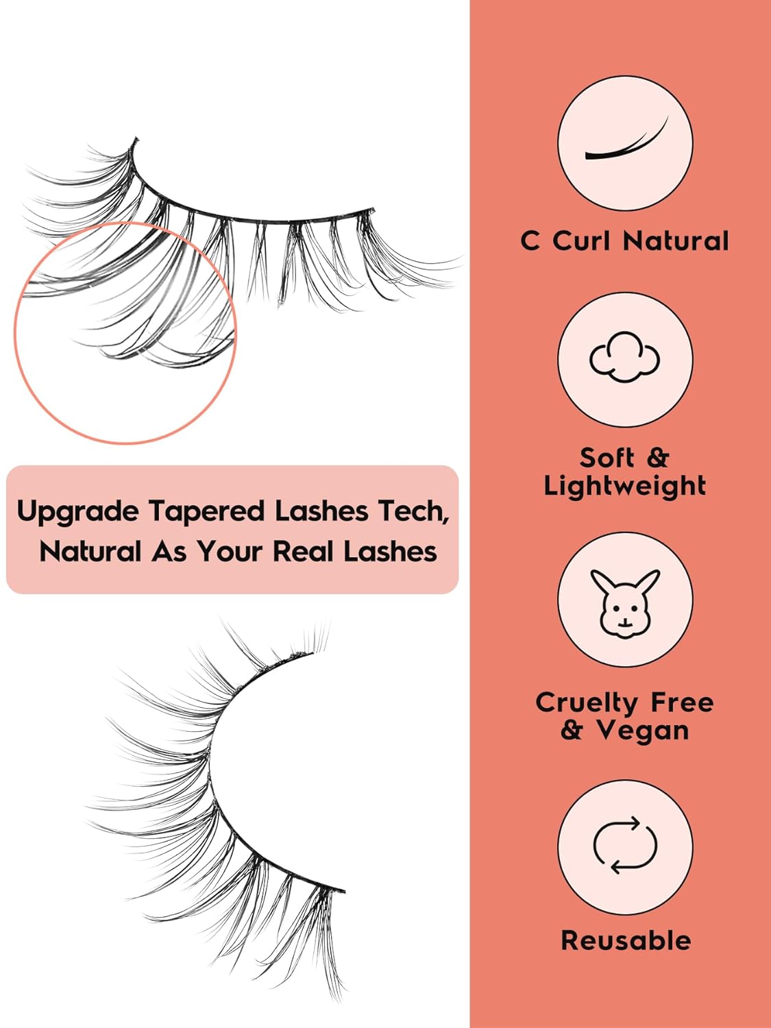 False Eyelashes Natural Lashes Wispy 10mm Short Eyelashes Natural Anime Lashes Thin Band Strip Eyelashes Curly False Eye Lashes Pack 7 Pair Siligli Lashes That Looks Like Extensions-FemmiqueWomen