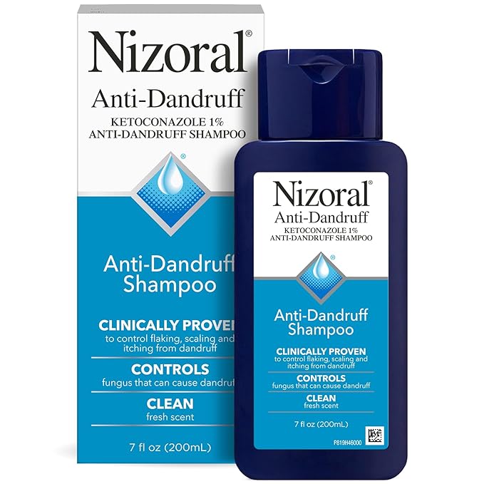 Nizoral Anti-Dandruff Shampoo with 1% Ketoconazole, Fresh Scent, 7 Fl Oz-FemmiqueWomen