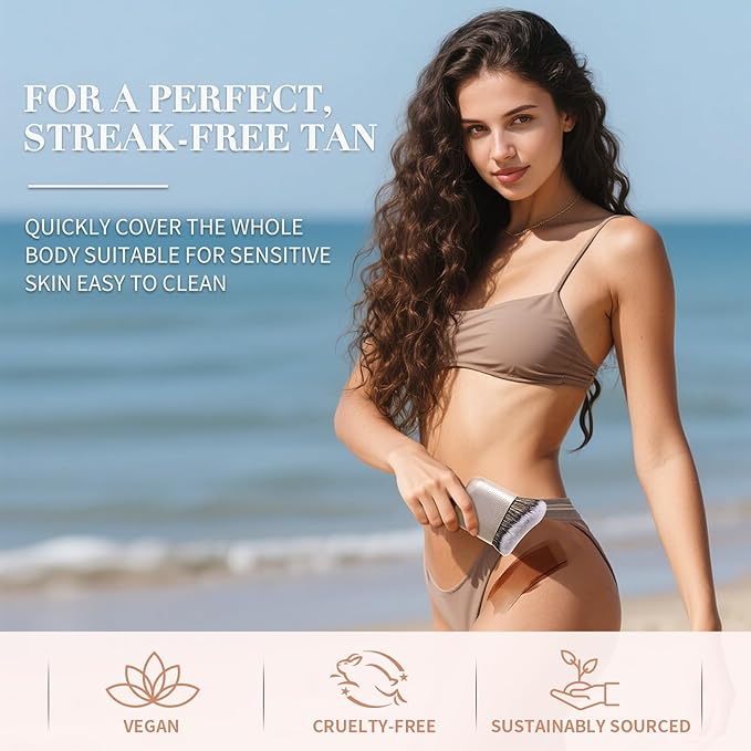 docolor Self Tanner Brush Body Makeup Brush for Flawless Face and Body Makeup, Sunless Tanner Blending Brush Body Brush for Self Tanner, Bronzer, Foundation, Vegan & Cruelty Free-FemmiqueWomen