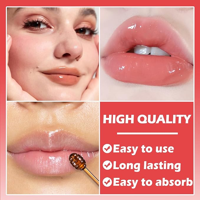 3PCS Bee Lip Balm Honey Pot Honey Strawberry Watermelon Lip Balm Sleeping Lip Mask Silky Hydrating Bee Lip Balm Honey Lip Mask Overnight Lip Care Products(Honey+Strawberry+Watermelon)-FemmiqueWomen