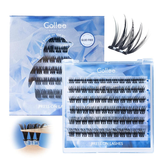 Self Adhesive Eyelashes Clusters Natural Look Wispy Press On Lash Clusters Pre Glued Eyelash Clusters Reusable No Glue Needed Lash Extensions-FemmiqueWomen