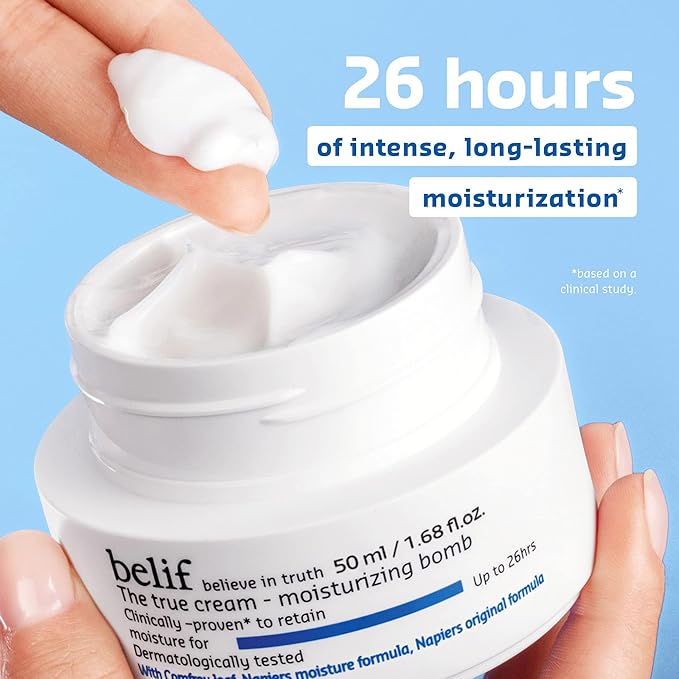 belif The True Cream Moisturizing Bomb with Oak Husk and Vitamin B | Moisturizer | Good for Dry Skin, Dryness Dullness, and Uneven Texture |For Normal, Dry Skin Types-FemmiqueWomen