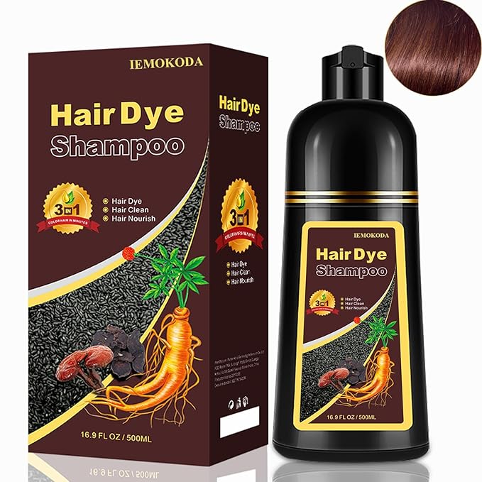 Cherry Brown Hair Dye Shampoo 3 in 1, Magic Reddish Brown Color Shampoo for Women Men, Instant Hair Dye Shampoo Colors Hair in Minutes, Color Shampoo Hair Dye, Natural Formula for All Hair Types-FemmiqueWomen