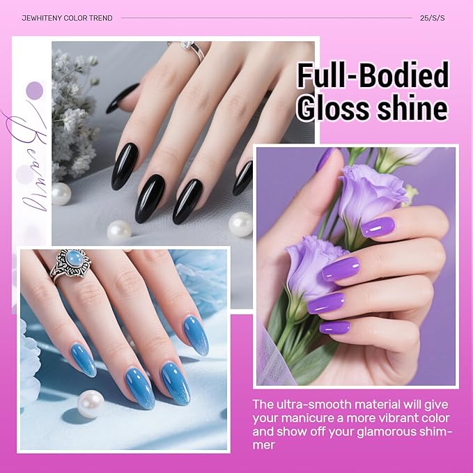 JEWHITENY Poly Gel Nail Kit 28 Colors Nude Gray Glitter with Nail Lamp Base Top Coats Builder Gel All-In-One Set Ideal for Designs DIY At Home Need U V Lamp Curing-FemmiqueWomen
