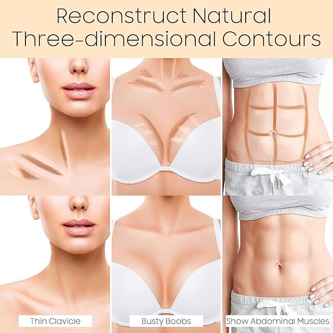 2023 Upgrade Contour Stick, 2 Colors Double-end Contour Highlighter Stick Contour Stick Face Highlighter Contour Makeup Contouring Sticks Cream Concealer (Ivory, Dark Brown)-FemmiqueWomen