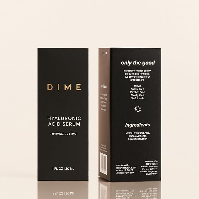 DIME Beauty Hyaluronic Acid Serum, Ultra Hydrating Face Serum with Pure Hyaluronic Acid, 1 oz / 30 ml-FemmiqueWomen
