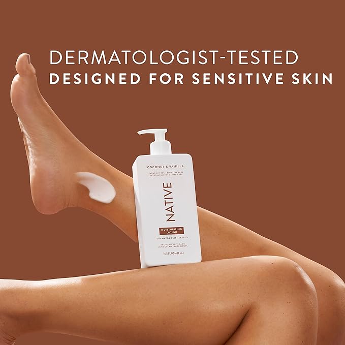 Native Body Lotion Contains Naturally Derived Plant-Based Moisturizers for Women and Men | Restores Dry Skin, Coconut & Vanilla, 16.5 fl oz-FemmiqueWomen