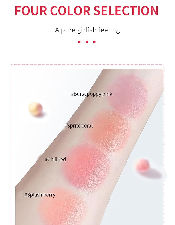 Jelly Blush Stick, Water Jelly Tint Makeup, Sheer Lip & Cheek Tint Stain - Buildable Lightweight Finish, Moisturizing Waterproof Long Lasting Water Tint Lip Stain Makeup-FemmiqueWomen