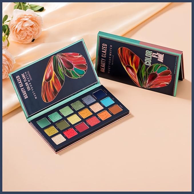 18 Colors Eyeshadow Palette, Butterfly Series Highly Pigmented Eye Makeup Palette, Matte Shimmer Metallic Powder Eyeshadow Pallet, Makeup Palette Cosmetics Gift, 111-FemmiqueWomen