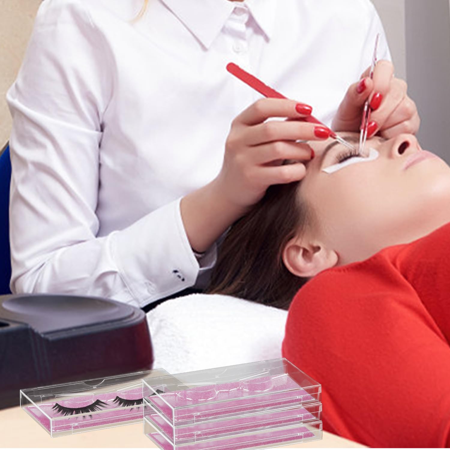 Rose Premium Lash Display Cases - 30 Pack Customizable False Eyelash Storage Containers, Protection-FemmiqueWomen