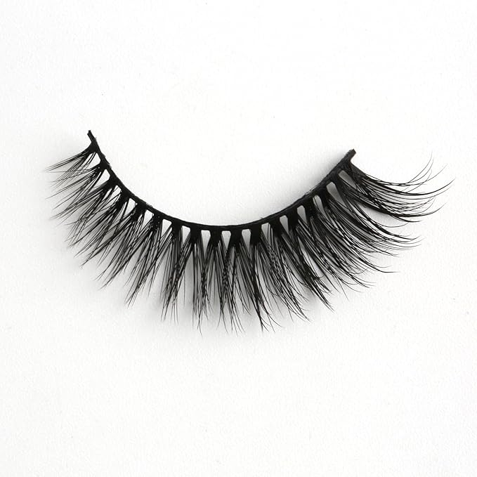 SUNWELL False Eyelashes 12mm Mink Lashes Natural Look Cat Eye Faux Mink Lashes 3D Fluffy Soft Luxury Volume Fake Lashes 10 Pairs Pack-FemmiqueWomen