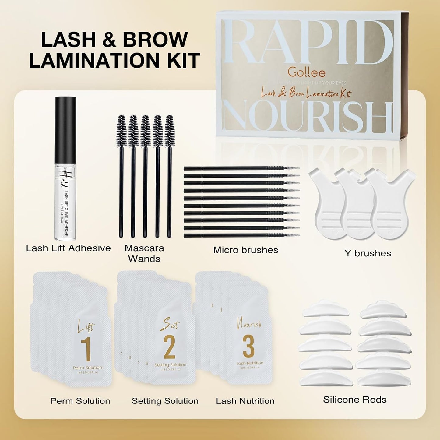 Brow Lamination Kit Lash Lift Kit, Sachet Refill Eyelash Perm Kit for Natural Curling Long-Lasting, Instant Eyelash Lift Kit, Brow Perm Kit for Salon-Quality Results at Home-FemmiqueWomen