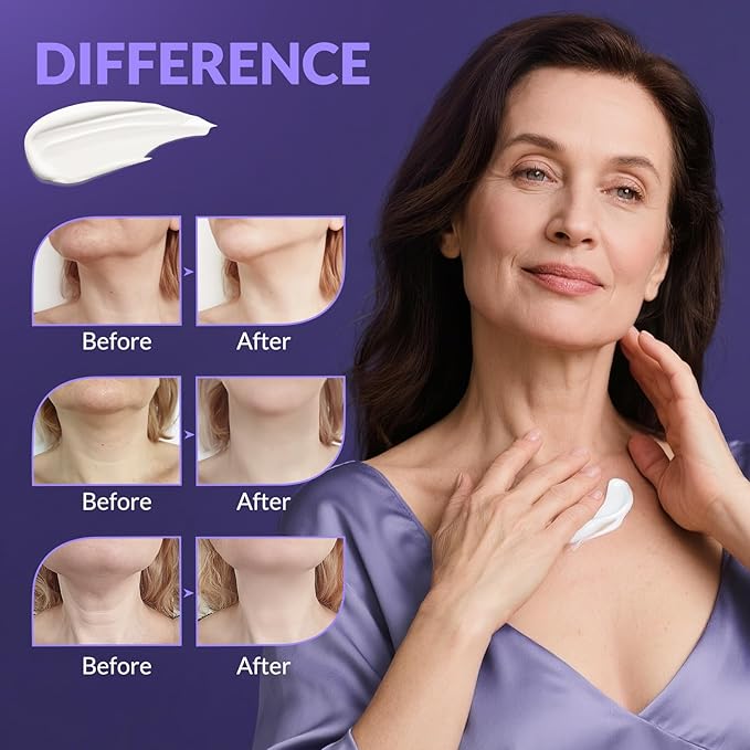 Neck Firming Cream, Wrinkle Cream for Women, Retinol Moisturizer with Collagen and Hyaluronic Acid for Neck, Face and Décolleté, 1.76 fl oz-FemmiqueWomen