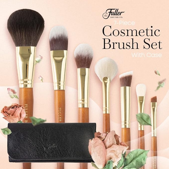 Fuller Cosmetic Brush & Bag Set (Set of 7 Brushes)-FemmiqueWomen