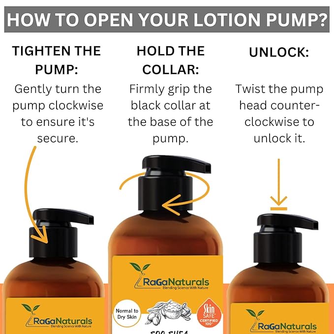 RaGaNaturals Natural Mango Shea Butter Lotion - Tropical Lotion with Vitamin E, B5, Argan & Avocado Oil - Refreshing, Hydrating & Nourishing Moisturizer - Vegan, Cruelty-Free & Paraben Free - 8 Oz-FemmiqueWomen