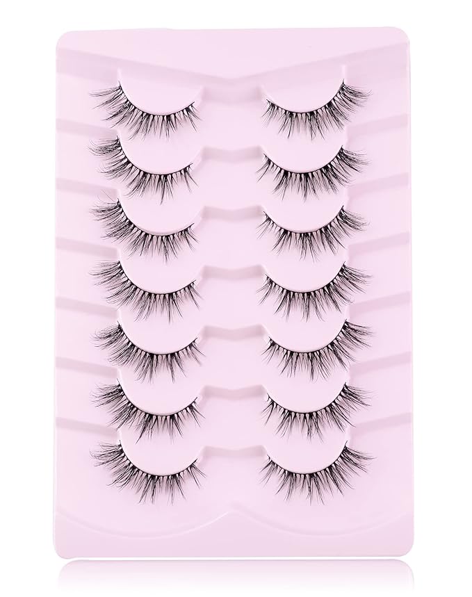 Onlyall Cat Eye Lashes Natural Lashes False Eyelashes Fox Eye Lashes False Lashes 7 Pairs D5-FemmiqueWomen
