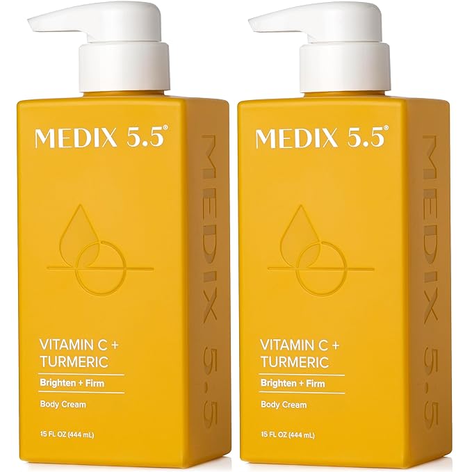Medix 5.5 Vitamin C Cream Face Lotion & Body Lotion Moisturizer | Anti Aging Skin Care Firming & Brightening Cream Diminishes The Look Of Uneven Skin Tone, Age Spots, & Sun Damaged Dry Skin, (2-Pack)-FemmiqueWomen