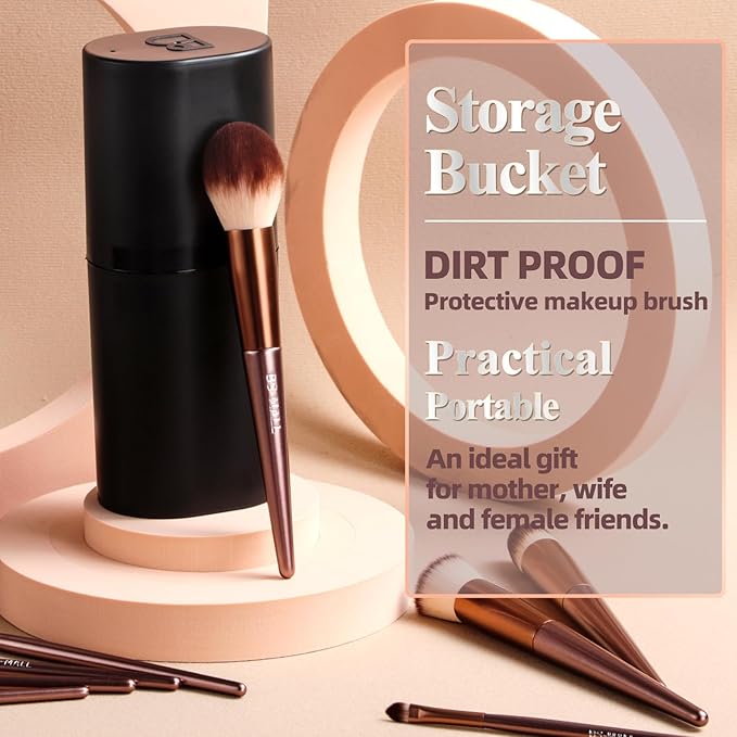 BS-MALL Makeup Brush Set 18 Pcs Premium Synthetic Foundation Powder Concealers Eye shadows Blush Makeup Brushes with black case (B-Brown)-FemmiqueWomen