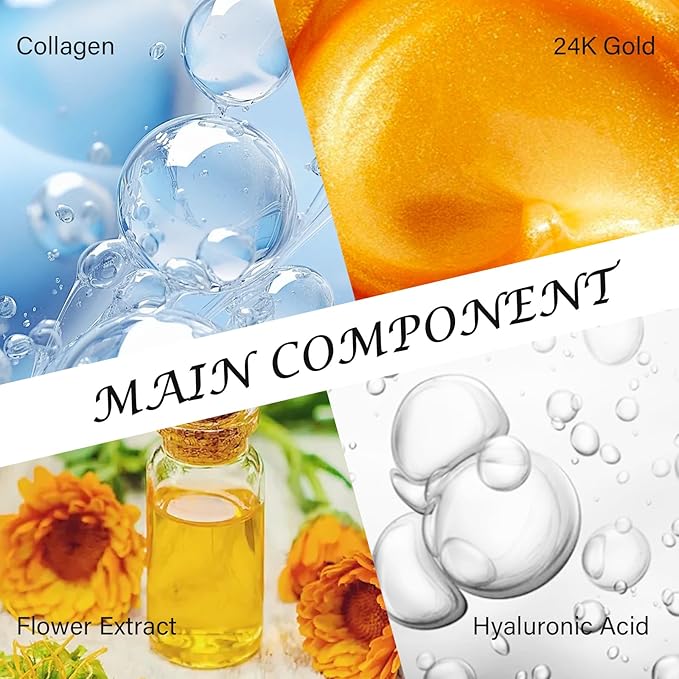 25 Paris Under Eye Patches Eye Mask for Puffy Eyes, Reducing Dark Circles, Anti-Aging & Refreshing, Collagen Eye Mask Eye Pads for Skin Care, 24K Gold-FemmiqueWomen