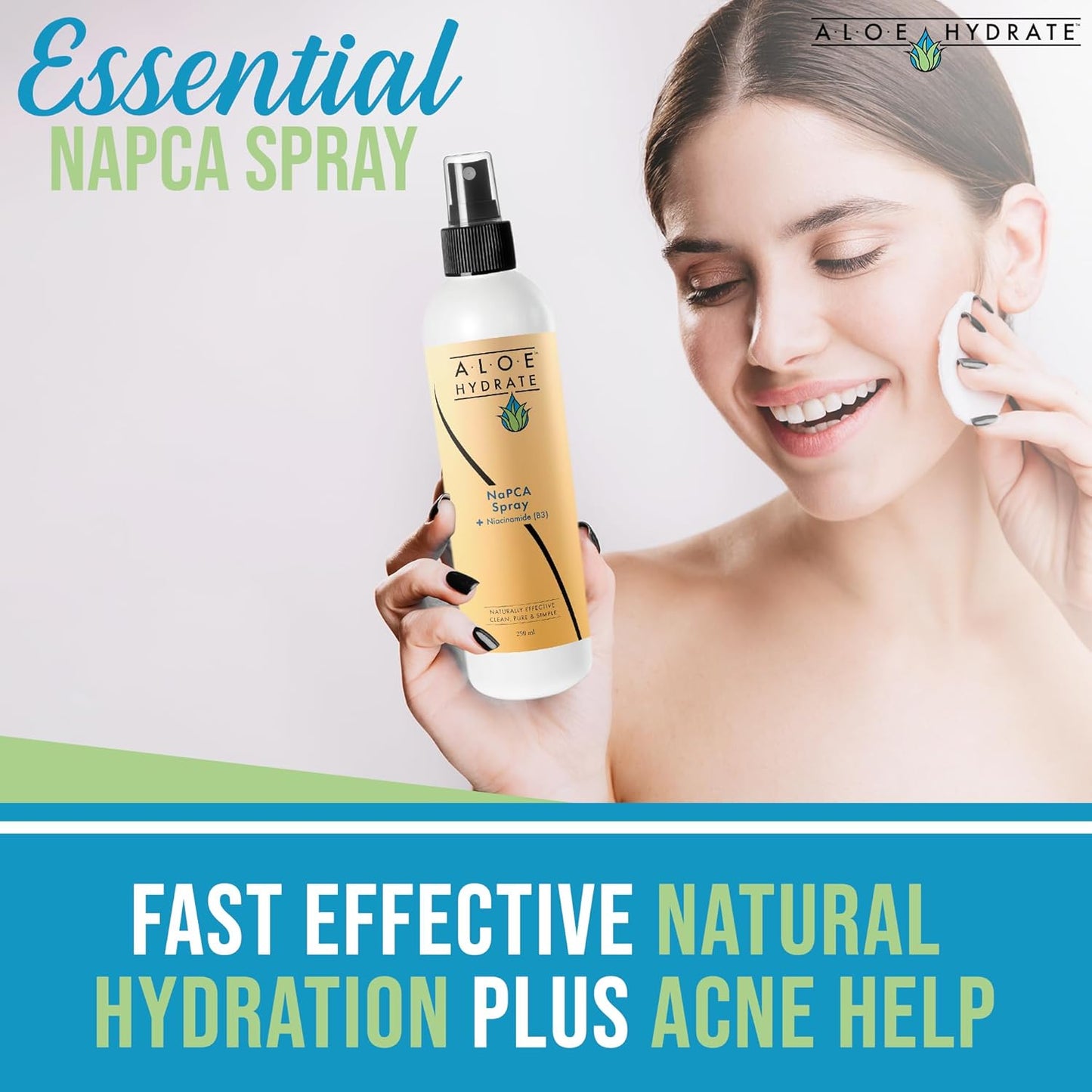 NaPCA Moisturizer Face Mist & Body Spray; Organic Aloe vera moisturizer with NaPCA. Refresh & Soothe Your Skin with Natural & Bioidentical Actives. All Skin types, Dry, Acne, Oily, & Tattoo Care.-FemmiqueWomen