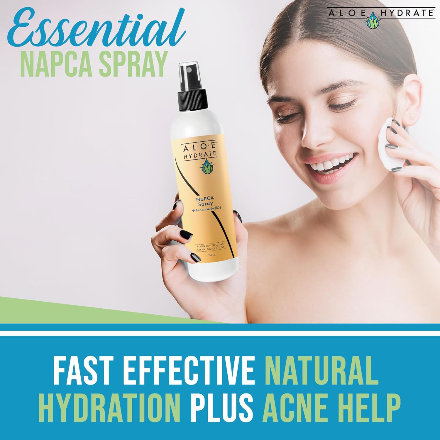 NaPCA Moisturizer Face Mist & Body Spray; Organic Aloe vera moisturizer with NaPCA. Refresh & Soothe Your Skin with Natural & Bioidentical Actives. All Skin types, Dry, Acne, Oily, & Tattoo Care.-FemmiqueWomen