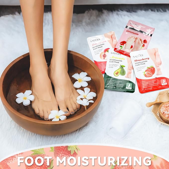 24 Pcs Fruits Beauty Facial Hand Foot Mask Cooling Eye Pads Set Spa Party Night Kit Beauty Skincare Hydrating Skin Cooling Eye Masks for Puffy Eyes Spa Stocking Stuffers Night Summer Party-FemmiqueWomen