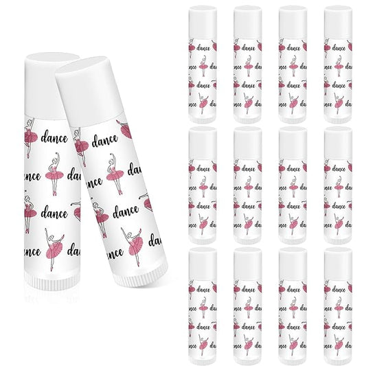 12 Pack Dance Theme Ballet Lip Balms Bulk Moisturizing Lip Balms Back To School Gift Ballet Gifts Lip Balm Christmas Thanksgiving Day Dance Party Thanks Gift for Dancer Girl Woman-FemmiqueWomen