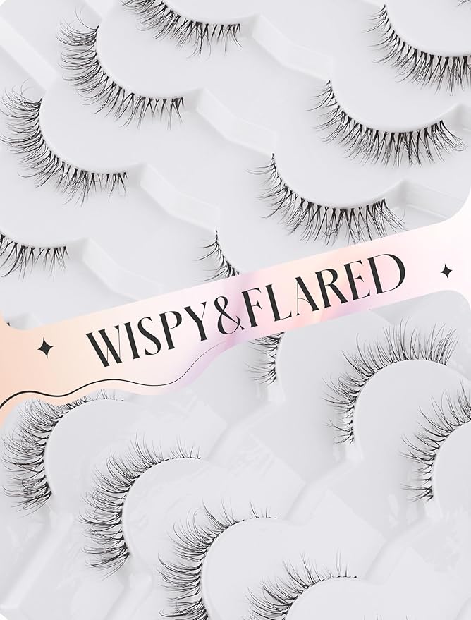 Natural Lashes Mink Natural Eyelashes False Eyelashes Natural Look False Lashes Wispy Eye Lashes Cat Eyelashes Fake Lashes KD292-FemmiqueWomen