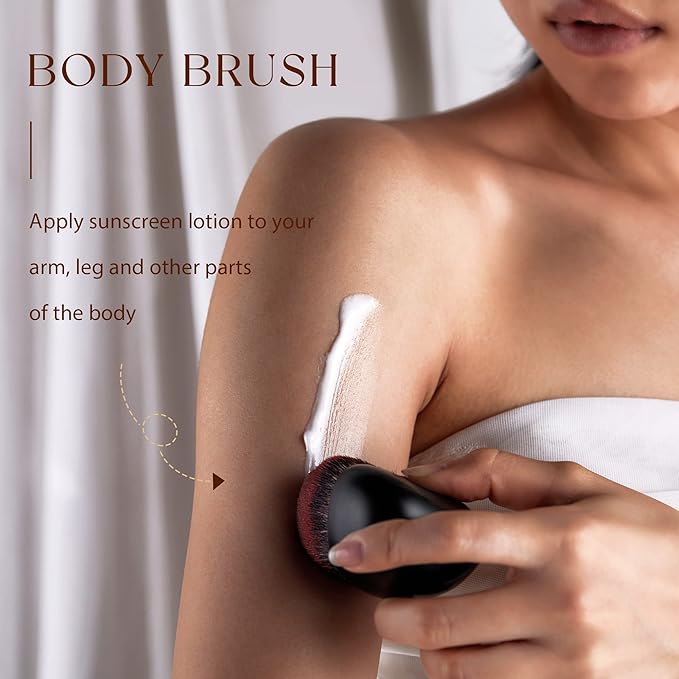 Jessup Foundation Brush Large Kabuki Makeup Brush for Face Body Blending Buffing Stippling Liquid Powder Cream Flawless with Gift Box, Black SF001-FemmiqueWomen